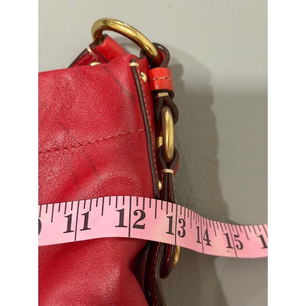 Coach 10615 Ergo Hobo Bag Womens Red Leather Brass Hardware Good Condition - Picture 15 of 16